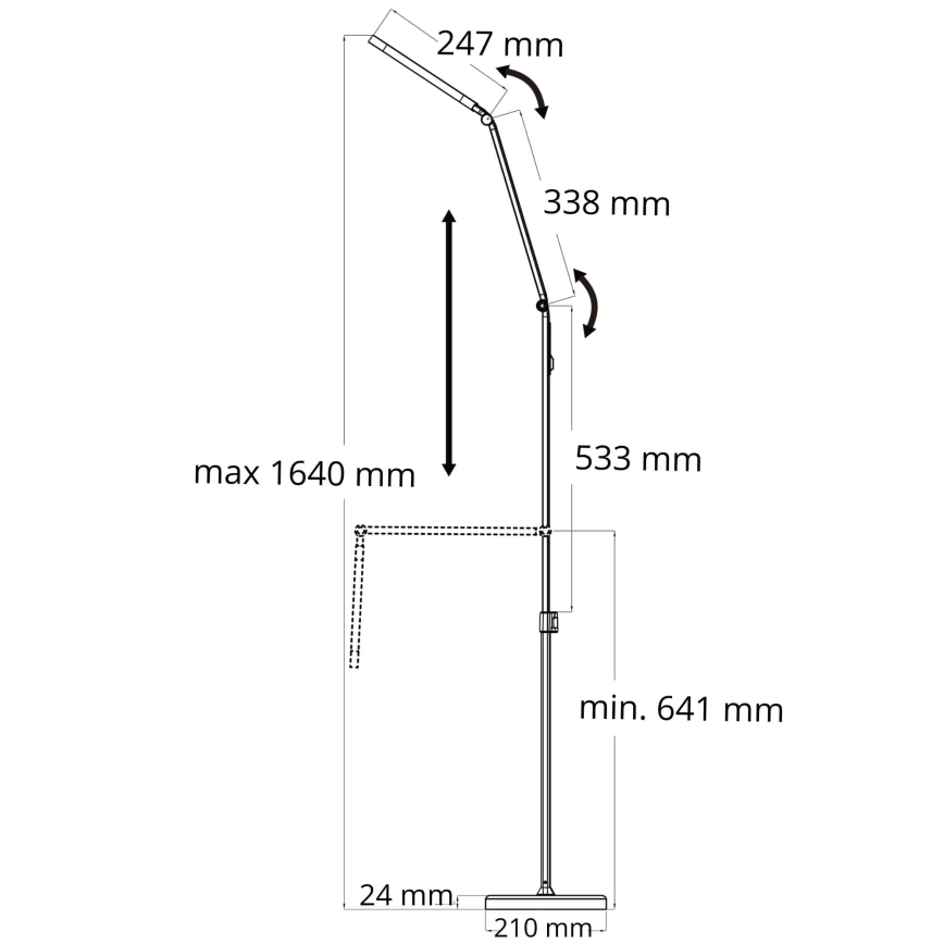 LED gulvlampe m. touch-funktion dæmpbar FERRARA LED/13W/230V 3000/4000/6000K