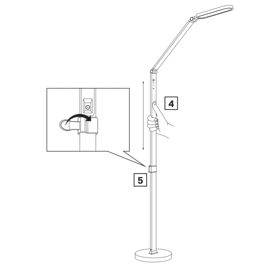 LED gulvlampe m. touch-funktion dæmpbar FERRARA LED/13W/230V 3000/4000/6000K