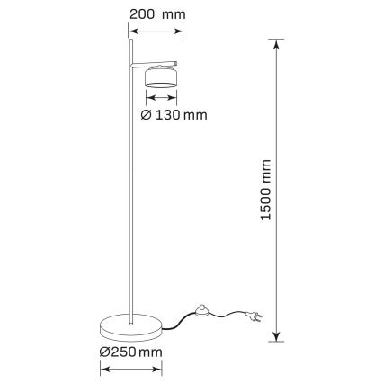 LED-gulvlampe OFELIA 1xGX53/6W/230V sort/røget