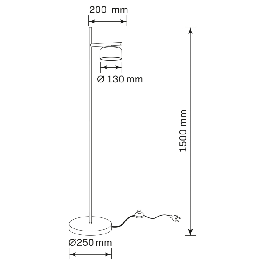 LED-gulvlampe OFELIA 1xGX53/6W/230V sort/røget