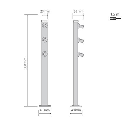 LED gulvlampe PICCO 3xLED/5,4W/500mA