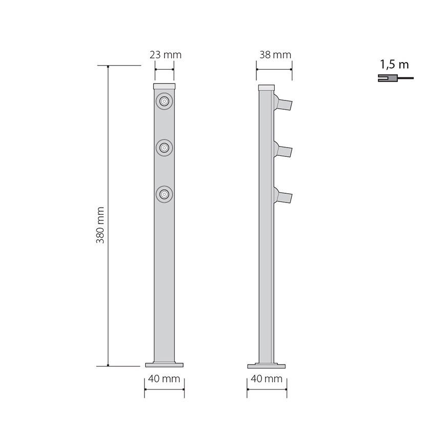 LED gulvlampe PICCO 3xLED/5,4W/500mA
