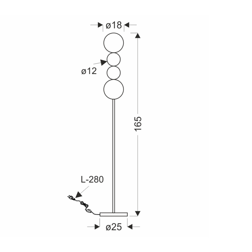 LED-gulvlampe PLAYA LED/15W/230V, sort