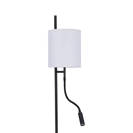 LED gulvlampe TOKYO 1xE27/40W/230V + LED/3W sort/hvid
