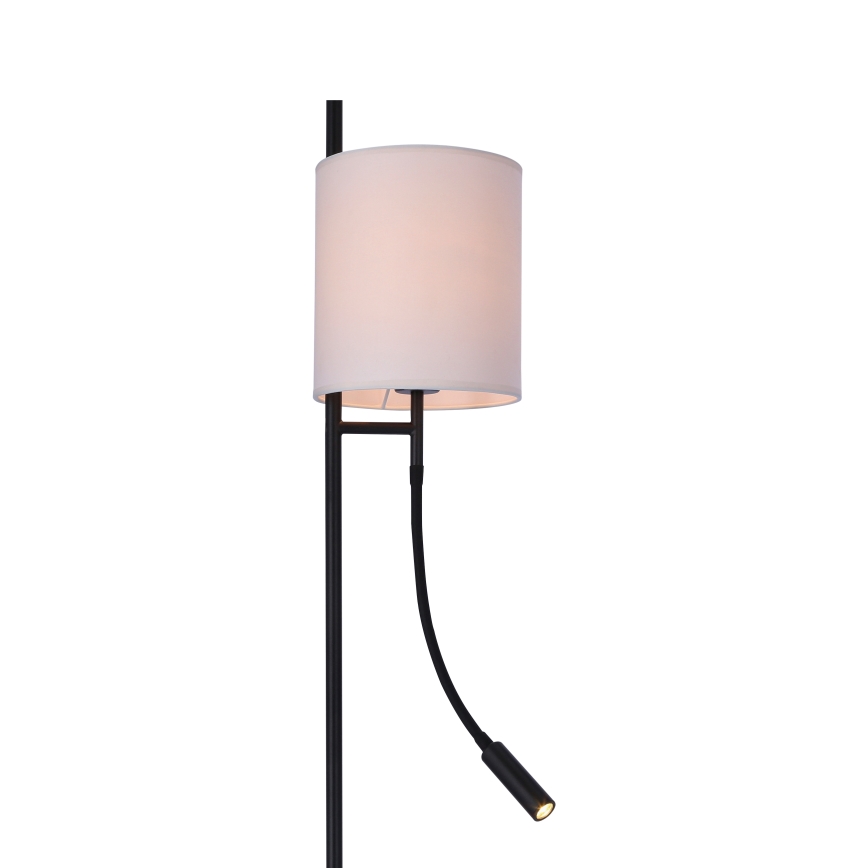 LED gulvlampe TOKYO 1xE27/40W/230V + LED/3W sort/hvid