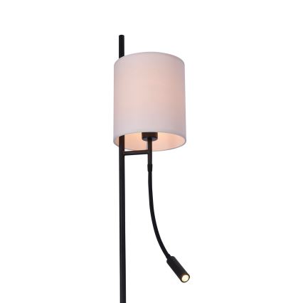 LED gulvlampe TOKYO 1xE27/40W/230V + LED/3W sort/hvid