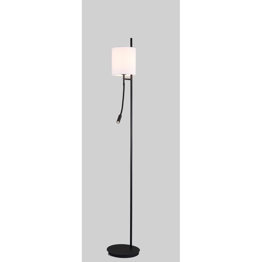 LED gulvlampe TOKYO 1xE27/40W/230V + LED/3W sort/hvid
