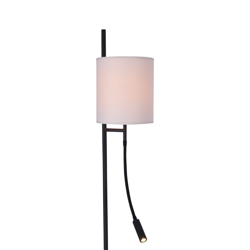 LED gulvlampe TOKYO 1xE27/40W/230V + LED/3W sort/hvid