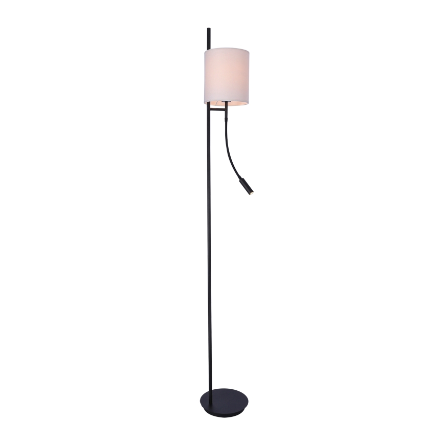 LED gulvlampe TOKYO 1xE27/40W/230V + LED/3W sort/hvid