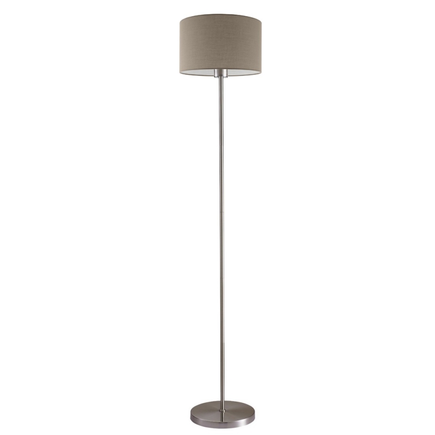 LED-gulvlampe TUNJA 1 x E27 / 20 W / 230 V Ø 30 cm mat krom/taupe