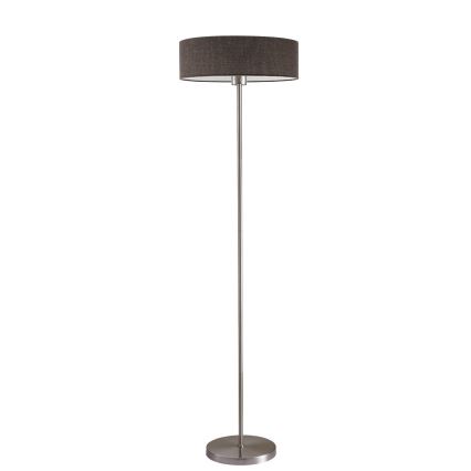 LED-gulvlampe TUNJA 1xE27/20W/230V Ø 38 cm mat krom/brun