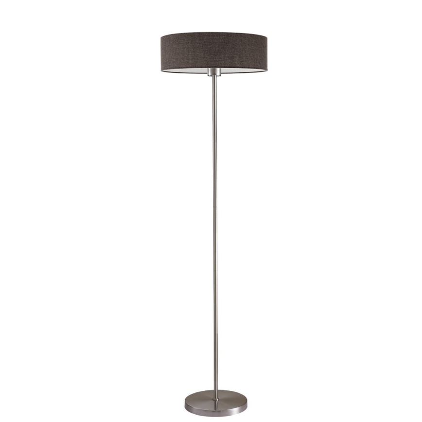 LED-gulvlampe TUNJA 1xE27/20W/230V Ø 38 cm mat krom/brun