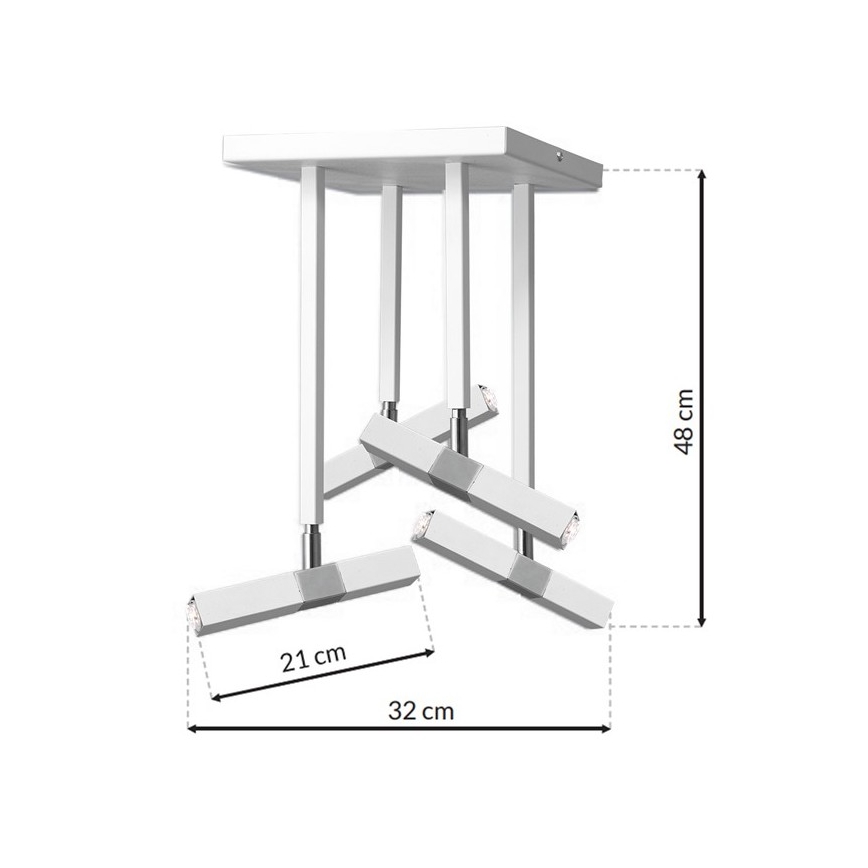 LED hængende lysekrone CASTRO 4xG9/7W/230V