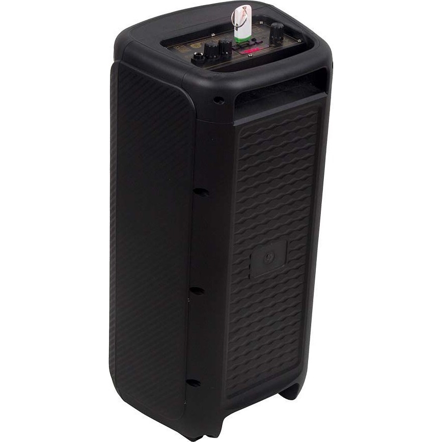 LED højtaler m. RGB-farver genopladelig med mikrofon 400W/2400 mAh + fjernbetjening