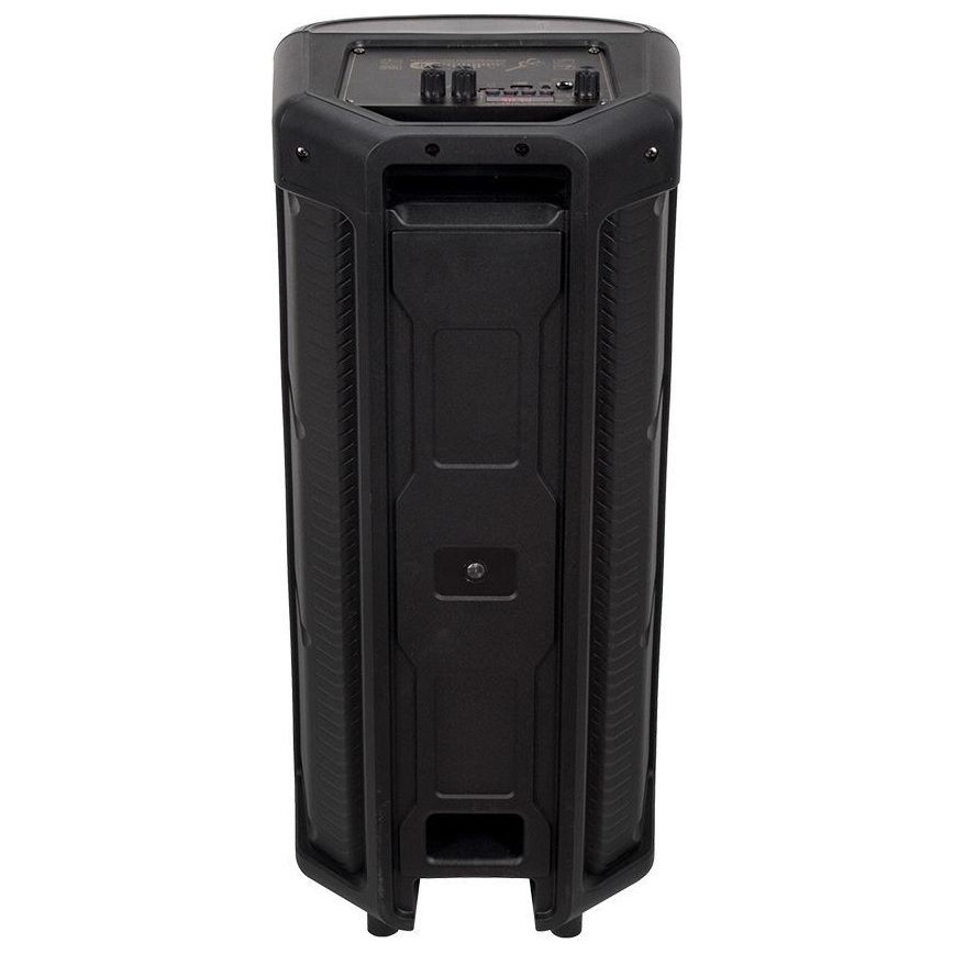 LED højtaler m. RGB-farver genopladelig med mikrofon 600W/2400 mAh + fjernbetjening