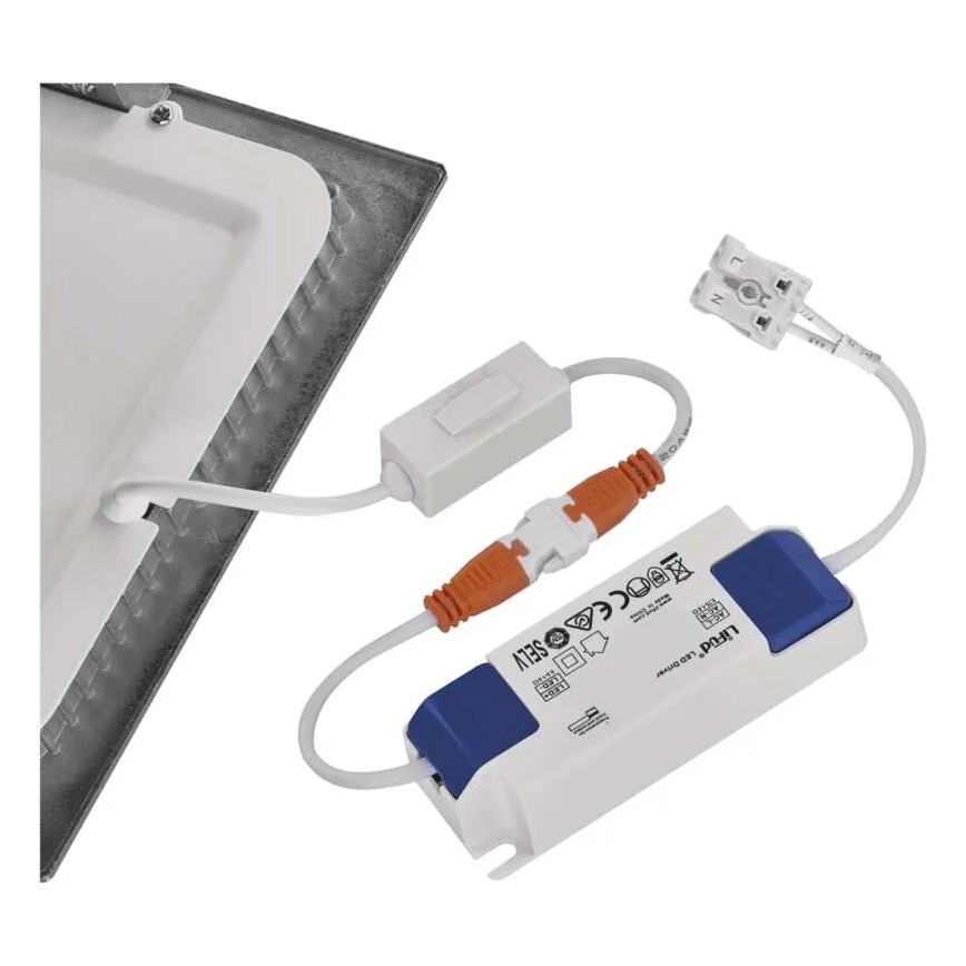 LED indbygningsarmatur NEXXO LED/18W/230V 3000/3500/4000K sølv 22,5x22,5 cm