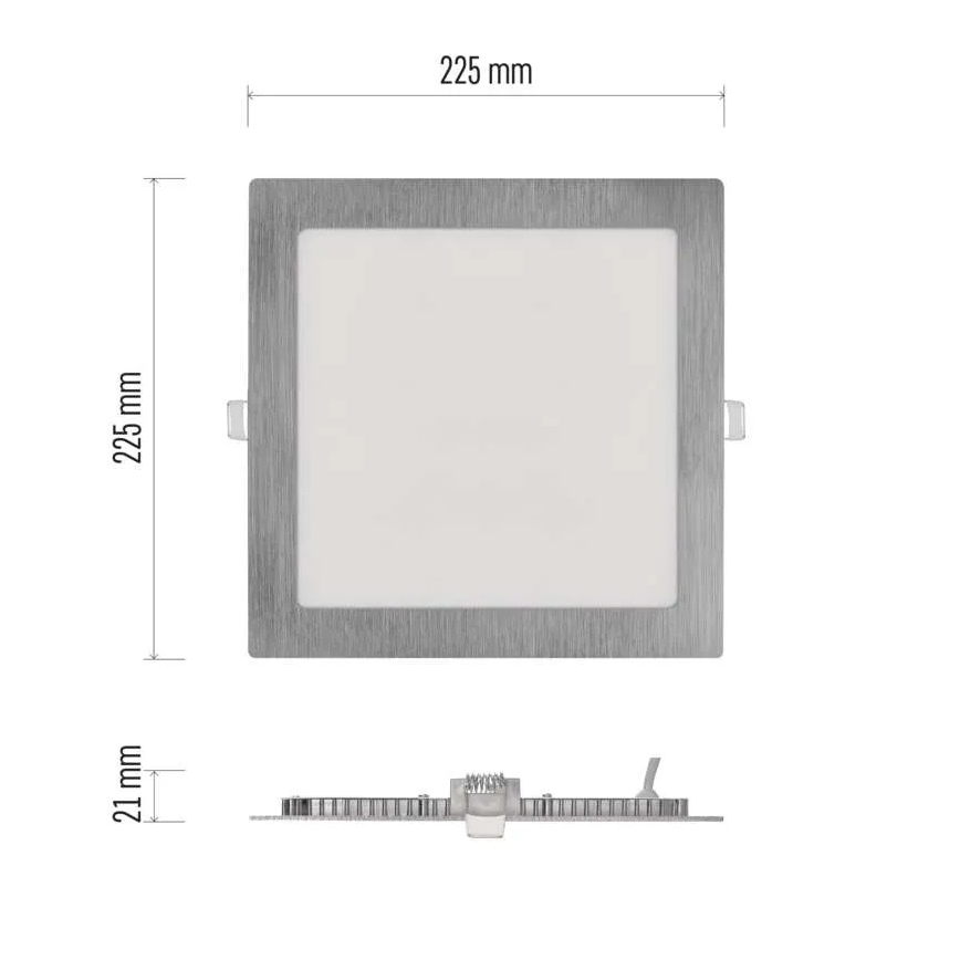 LED indbygningsarmatur NEXXO LED/18W/230V 3000/3500/4000K sølv 22,5x22,5 cm