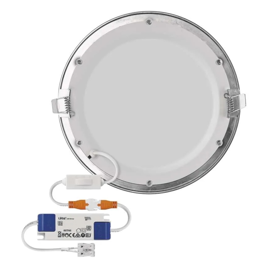 LED indbygningsarmatur NEXXO LED/18W/230V 3000/3500/4000K sølv Ø 22,5 cm