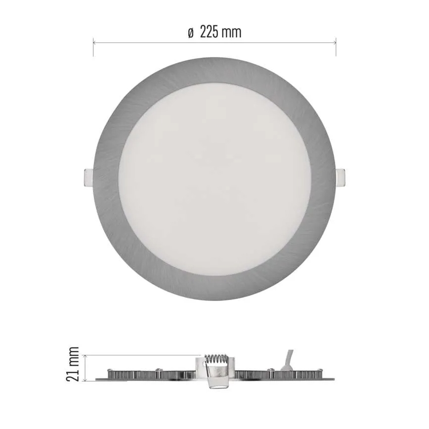 LED indbygningsarmatur NEXXO LED/18W/230V 3000/3500/4000K sølv Ø 22,5 cm