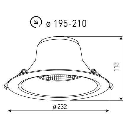 LED indbygningsarmatur til badeværelse NYON LED/26W/230V 3000/4000/5700K Ø 23,2 cm IP44 hvid