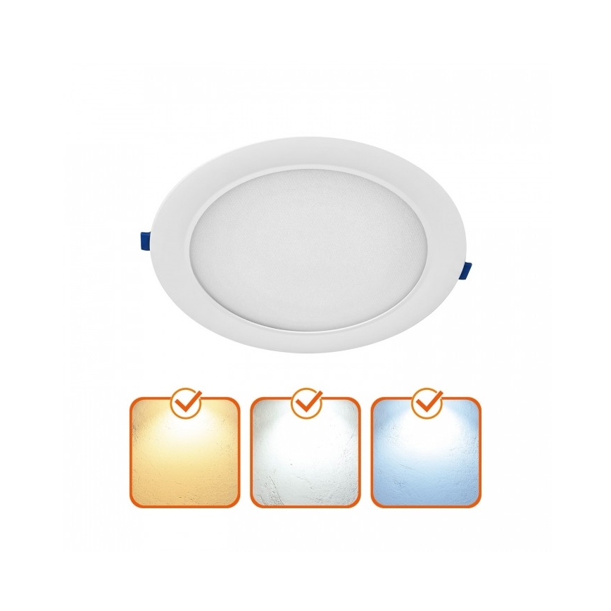 LED indbygningsarmatur SIGARO LED/18W/230V 3000/4000/6500K Ø 22 cm hvid