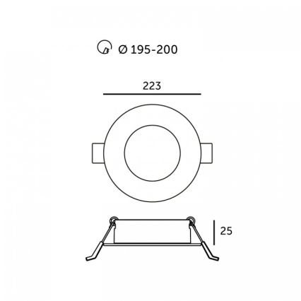 LED indbygningsarmatur SIGARO LED/24W/230V 3000/4000/6500K Ø 22 cm hvid