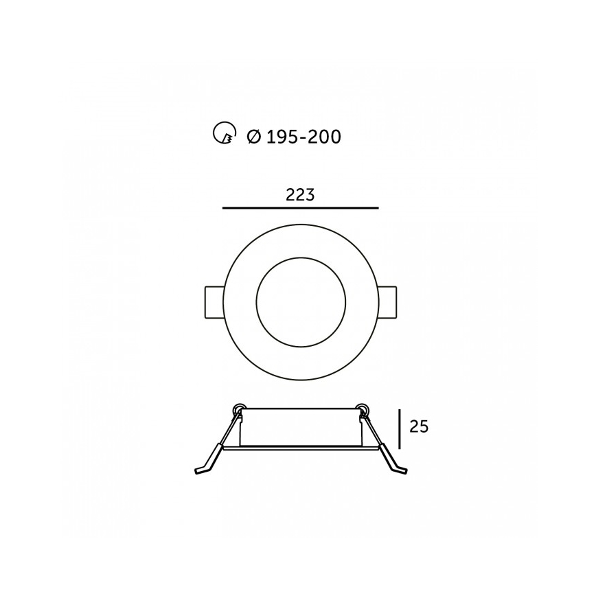 LED indbygningsarmatur SIGARO LED/24W/230V 3000/4000/6500K Ø 22 cm hvid