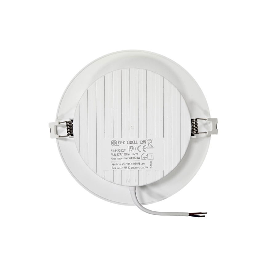 LED indbygningslampe CIRCLE LED/12W/230V 4000K diameter 17 cm hvid