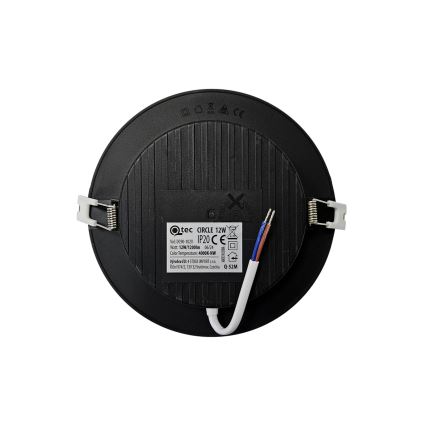 LED indbygningslampe CIRCLE LED/12W/230V 4000K diameter 17 cm sort