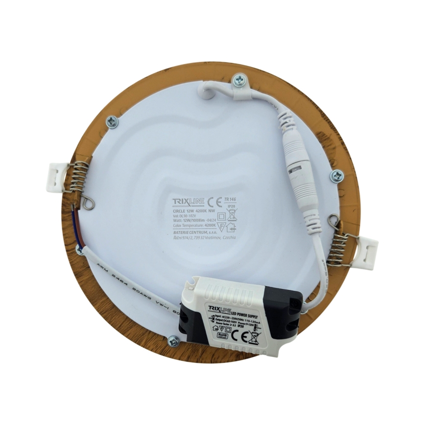 LED indbygningslampe CIRCLE LED/12W/230V 4200K diameter 16,7 cm brun