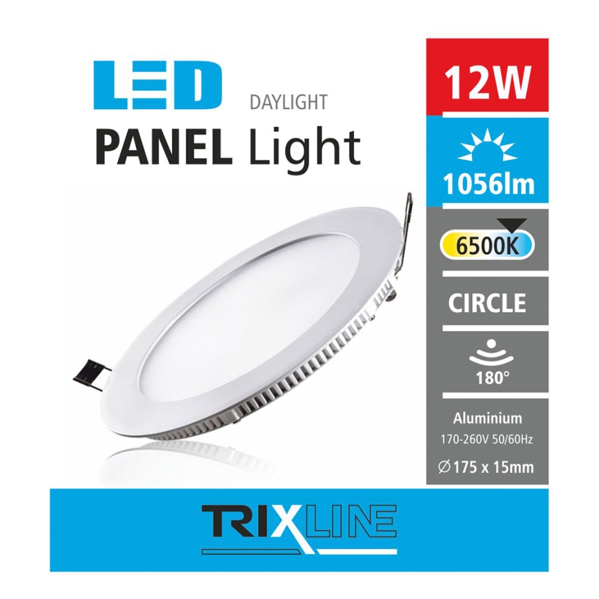 LED indbygningslampe CIRCLE LED/12W/230V 6500K diameter 17,5 cm hvid