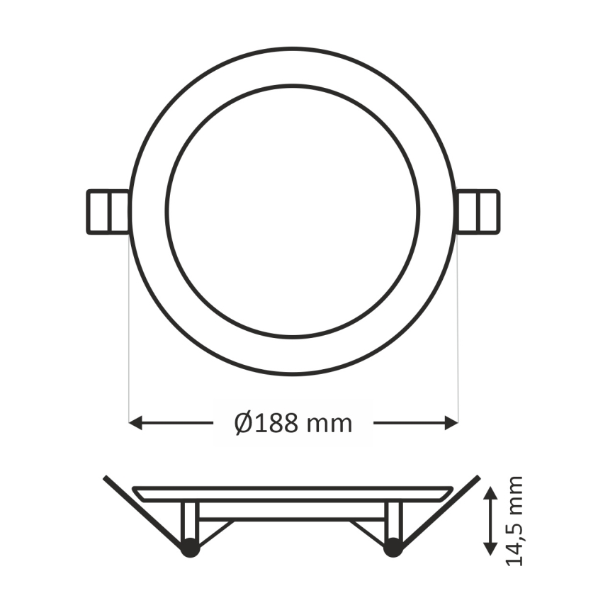 LED indbygningslampe CIRCLE LED/15W/230V 6500K diameter 18,8 cm hvid
