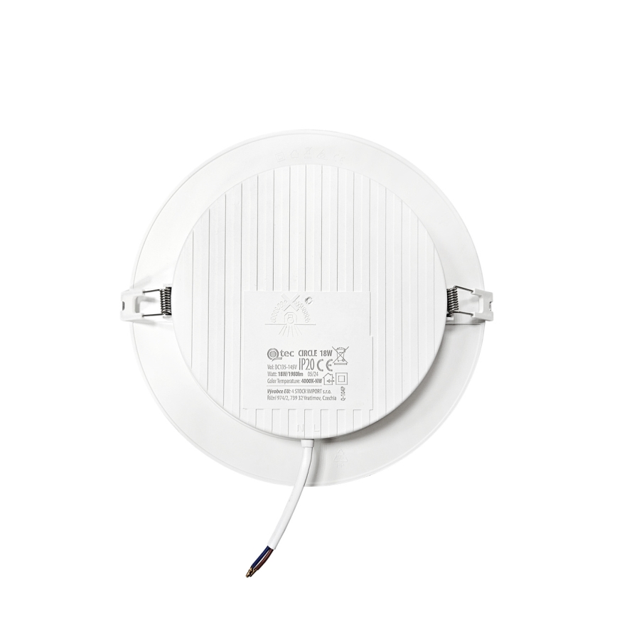 LED indbygningslampe CIRCLE LED/18W/230V 4000K diameter 22 cm hvid