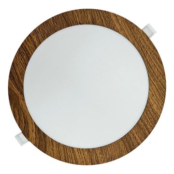 LED indbygningslampe CIRCLE LED/18W/230V 4200K diameter 22 cm brun