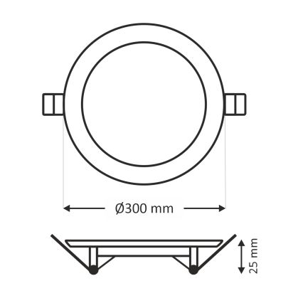 LED indbygningslampe CIRCLE LED/24W/230V 6500K diameter 30 cm hvid