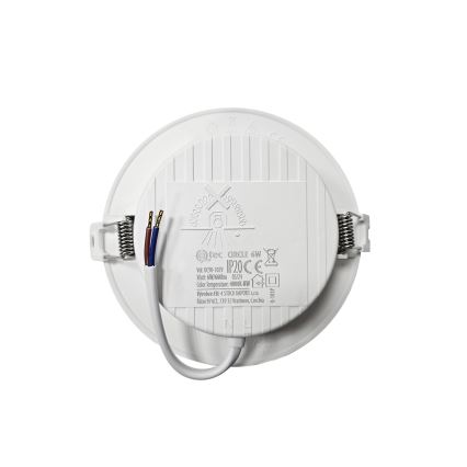 LED indbygningslampe CIRCLE LED/6W/230V 4000K diameter 12 cm hvid