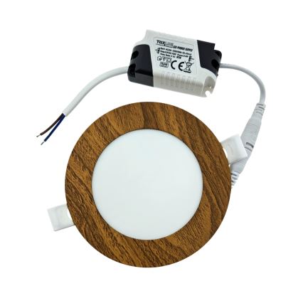 LED indbygningslampe CIRCLE LED/6W/230V 4200K diameter 11,8 cm brun
