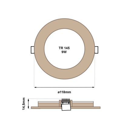 LED indbygningslampe CIRCLE LED/6W/230V 4200K diameter 11,8 cm brun