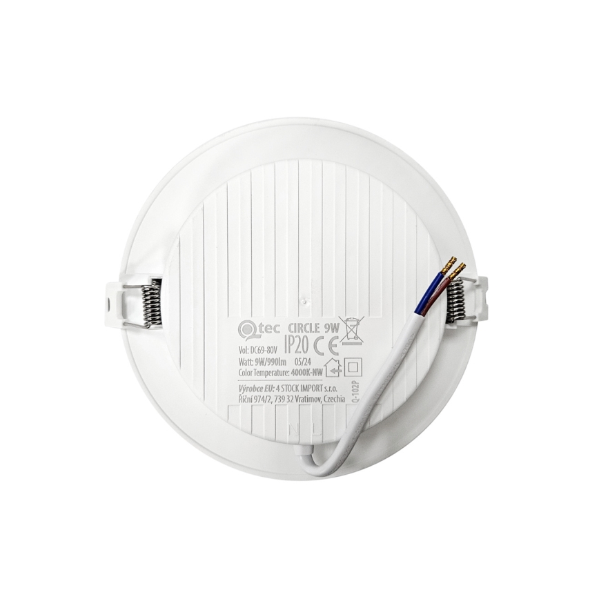LED indbygningslampe CIRCLE LED/9W/230V 4000K diameter 14,5 cm hvid