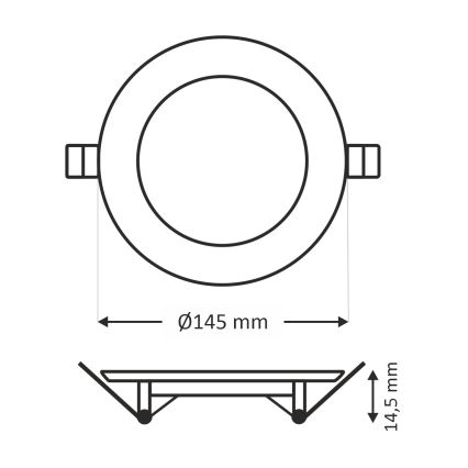 LED indbygningslampe CIRCLE LED/9W/230V 6500K diameter 14,5 cm hvid