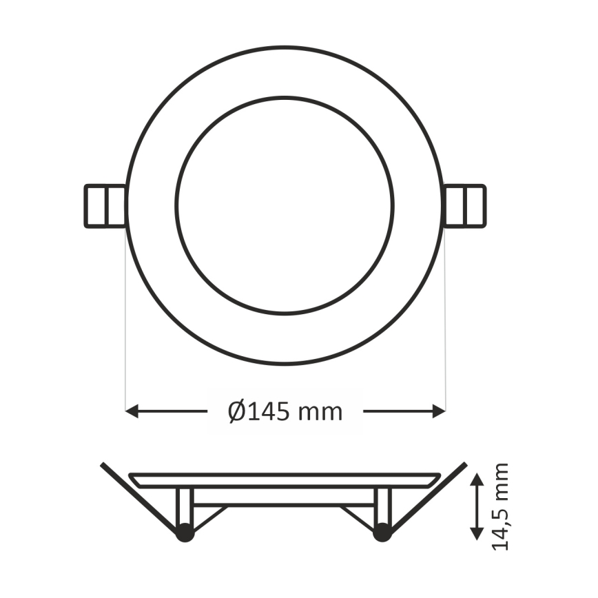 LED indbygningslampe CIRCLE LED/9W/230V 6500K diameter 14,5 cm hvid