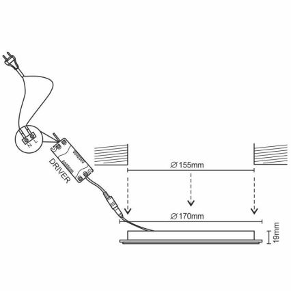 LED indbygningslampe dæmpbar/12W/230V 3000-6500K Wi-Fi Tuya