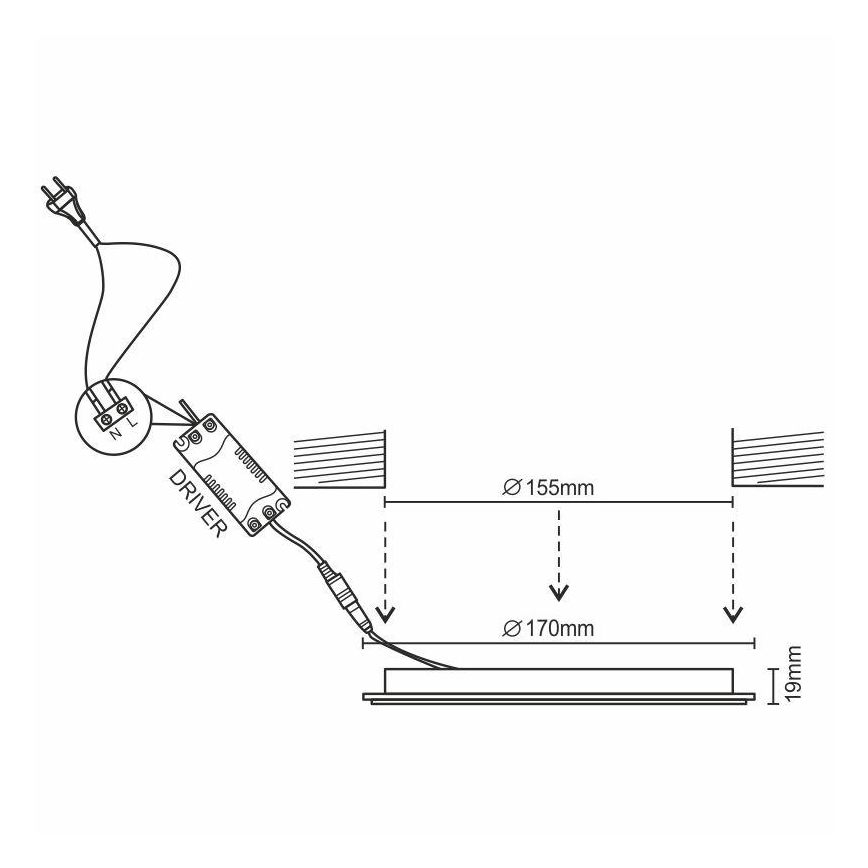 LED indbygningslampe dæmpbar/12W/230V 3000-6500K Wi-Fi Tuya