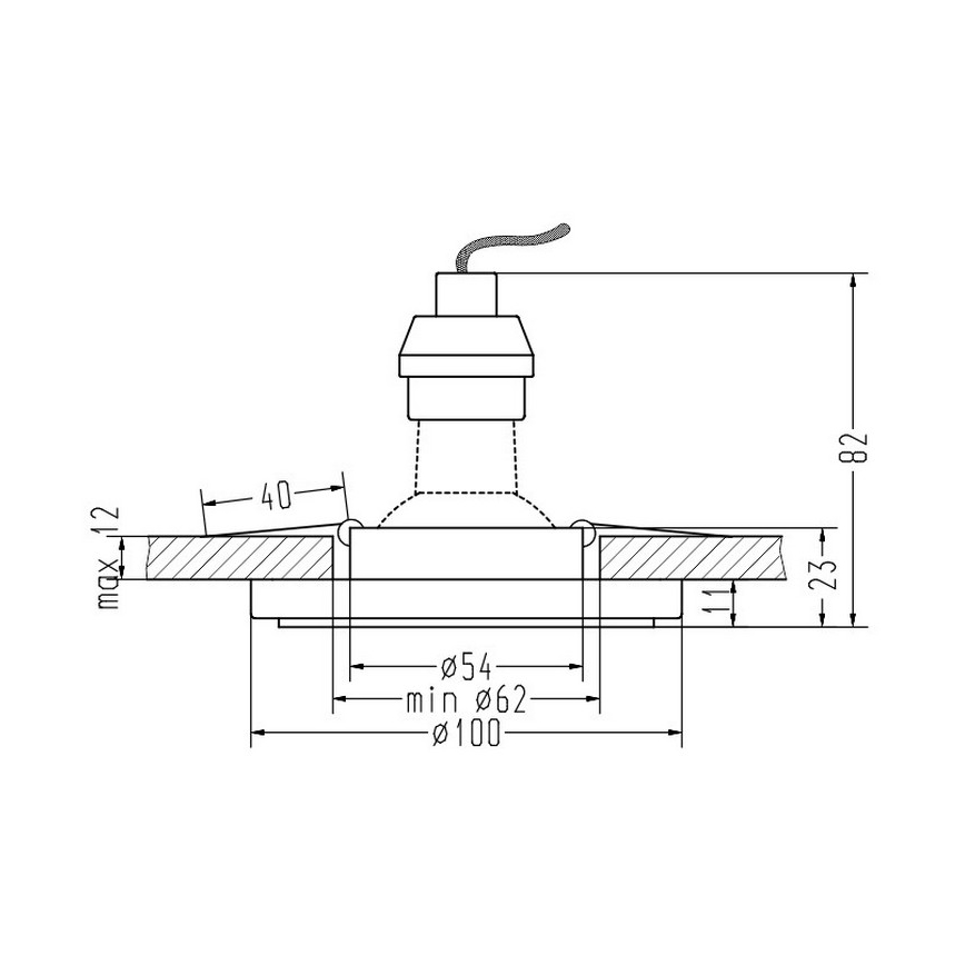 LED indbygningslampe EYE 1xGU10/50W + LED/3W/230V