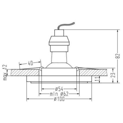 LED indbygningslampe EYE 1xGU10/50W + LED/3W/230V