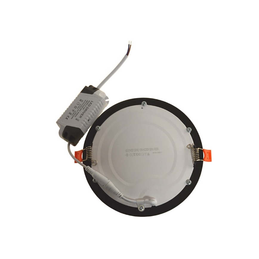 LED indbygningslampe GERD LED/12W/230V 4000K sort