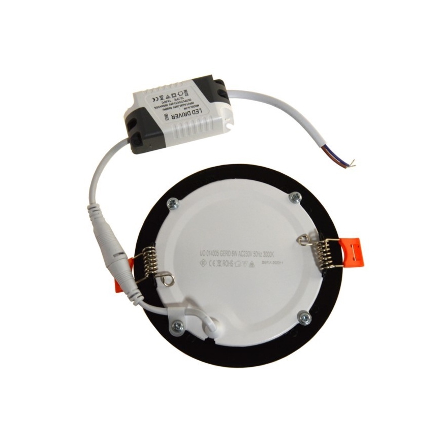 LED indbygningslampe GERD LED/6W/230V 4000K sort