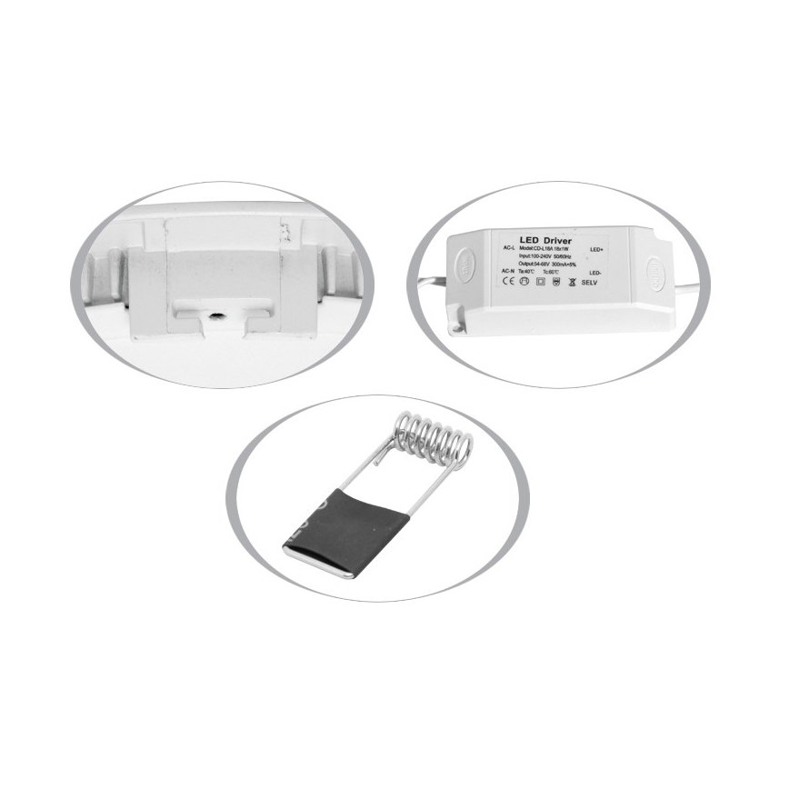 LED indbygningslampe til badeværelse LADA LED/25W/230V 4100K IP44