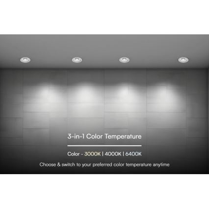 LED indbygningslampe LED/12W/230V 3000/4000/6400K ø 8,6 cm hvid