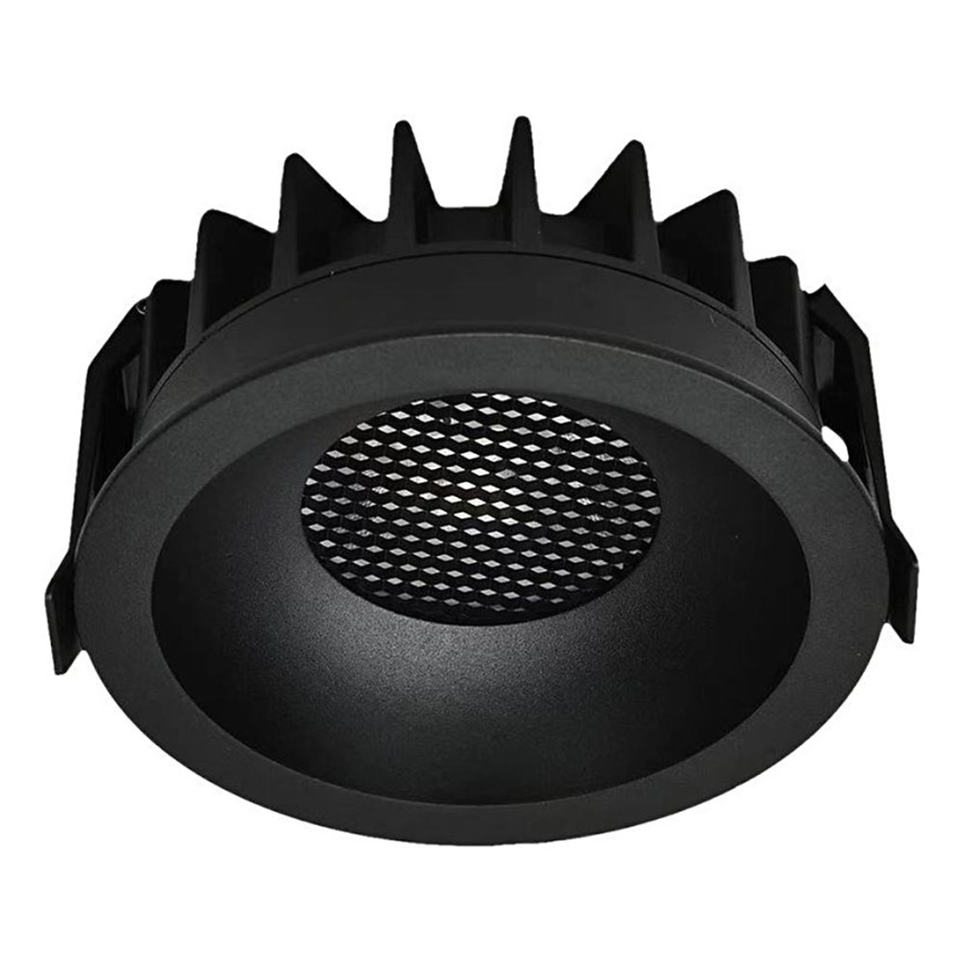 LED indbygningslampe LED/12W/230V 3000/4000/6400K ø 8,6 cm sort